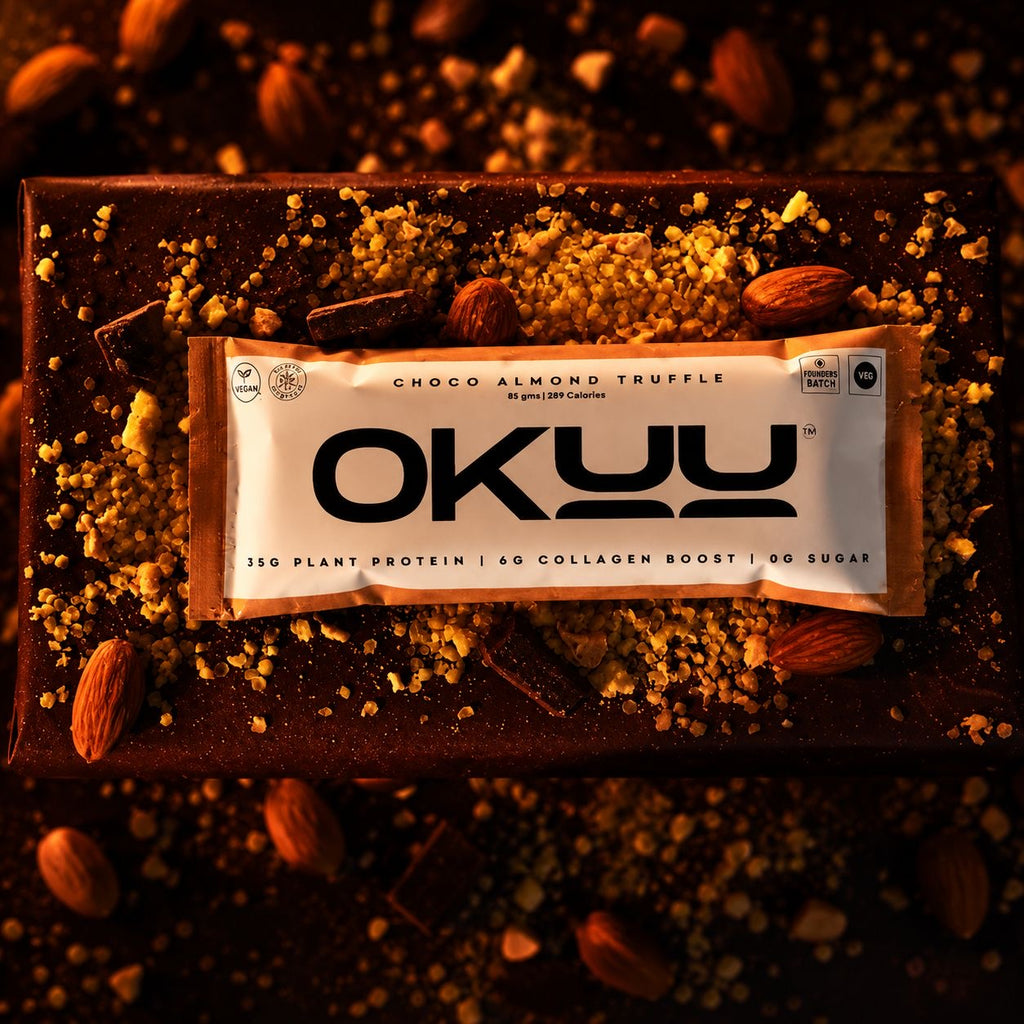 OKUU CHOCO ALMOND TRUFFLE 35G PLANT PROTEIN BAR [Founder's Batch]