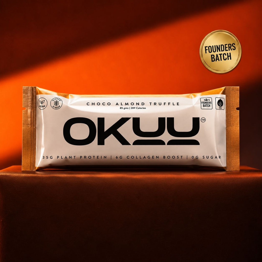 OKUU CHOCO ALMOND TRUFFLE 35G PLANT PROTEIN BAR [Founder's Batch]