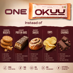 OKUU CHOCO ALMOND TRUFFLE 35G PROTEIN BAR |  14G Fiber, Zero Sugar & Collagen Boost Inside - Okuubar