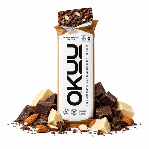 OKUU CHOCO ALMOND TRUFFLE 35G PLANT PROTEIN BAR [Founder's Batch]