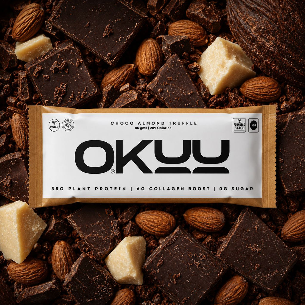 OKUU CHOCO ALMOND TRUFFLE 35G PLANT PROTEIN BAR [Founder's Batch]