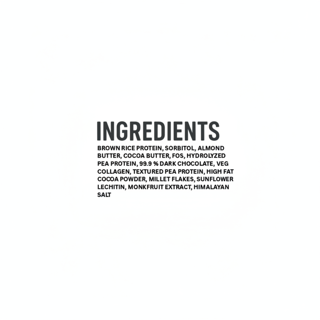 List of ingredients on a white background