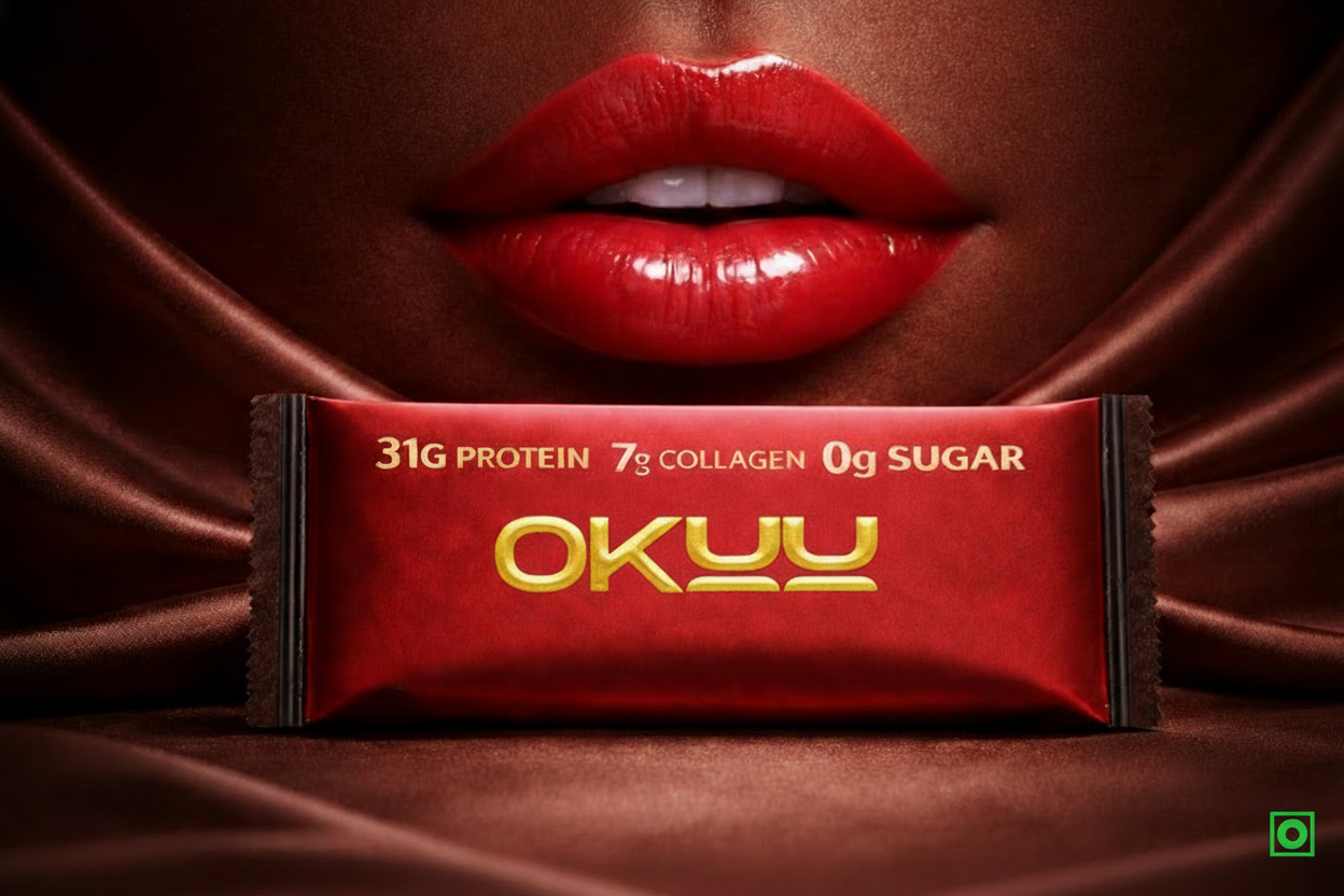 Okuu 31 g Plant protein Bar with Extra Dark Chocolate Enrobing