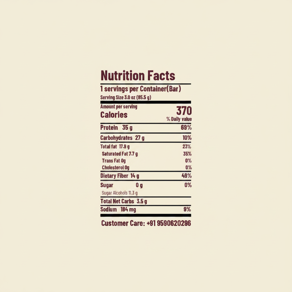 OKUU CHOCO ALMOND TRUFFLE 35G PROTEIN BAR |  14G Fiber, Zero Sugar & Collagen Boost Inside - Okuubar