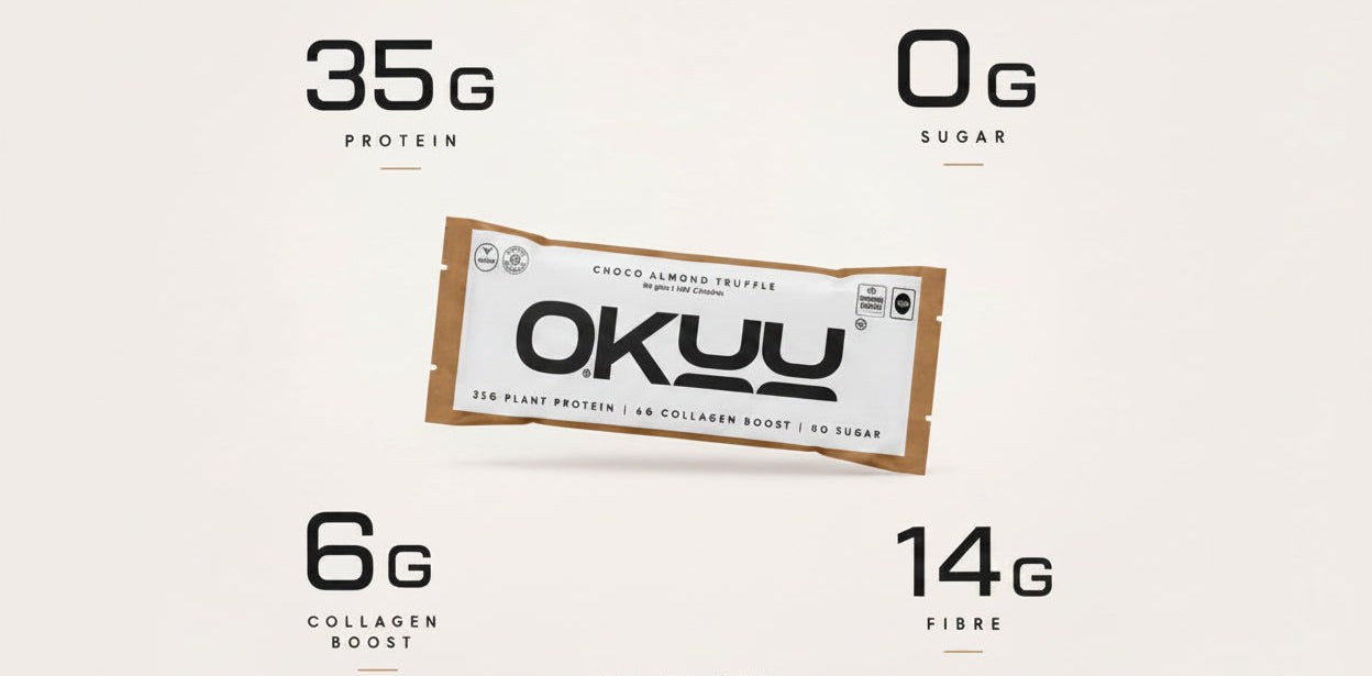 OKUU CHOCO ALMOND TRUFFLE 35G PLANT PROTEIN BAR [Founder's Batch]